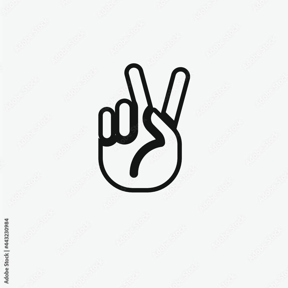Hand sign vector icon. Editable stroke. Symbol in Line Art Style for Design, Presentation, Website or Apps Elements, Logo. Pixel vector graphics - Vector