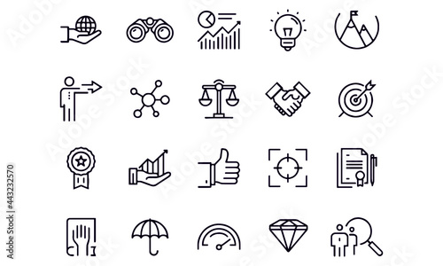 Core Values Related Vector Line Icons