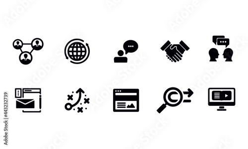 Influencer Marketing Icon Set