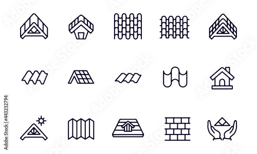  Roof icon set vector design 
