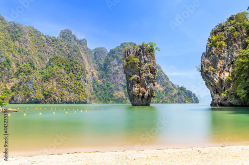 Khao Tapu or James Bond Island, the most famous tourist destination in Ao Phang-Nga National Park bay, near Phuket, Thailand