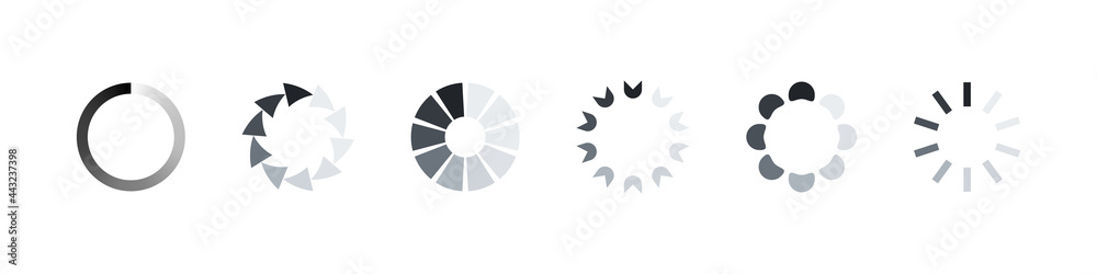 Loading icon. Loading bar. Loader icon circle button. Collection of simple web download. Vector illustration