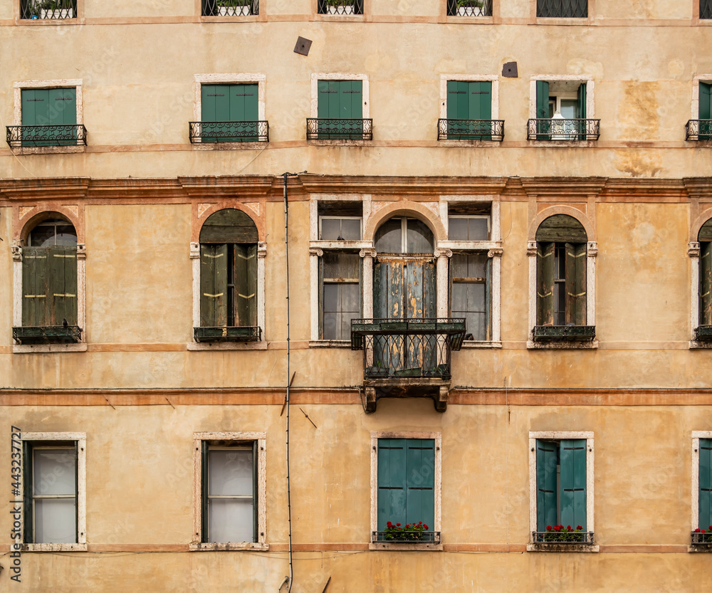 View on a historic building in the city of Bassano del Grappa, Vicenza - Italy