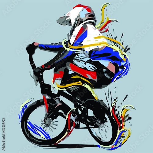 Fotografie, Obraz bmx racing wo design vector illustration for use in design and print poster canv