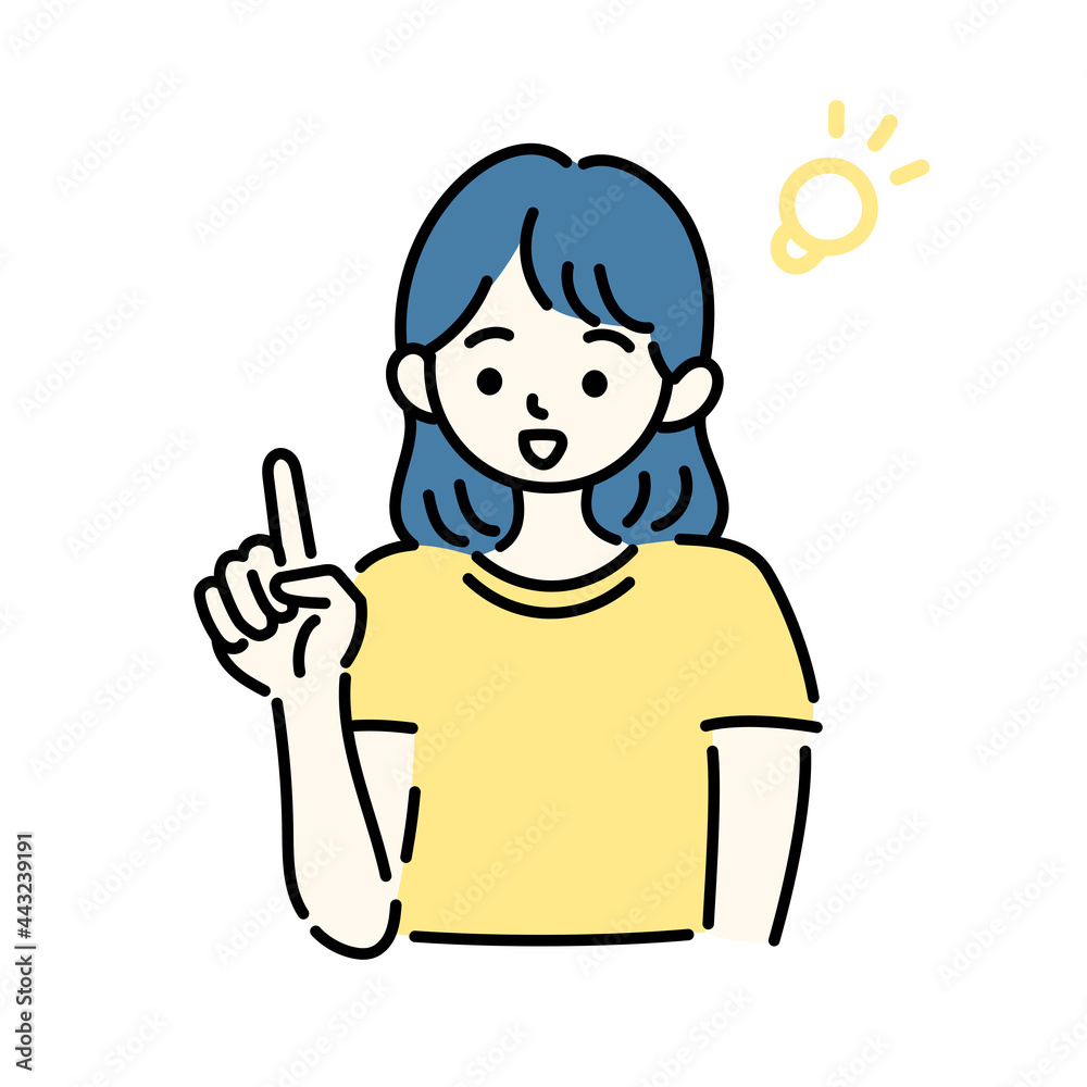 ひらめきポーズの女の子のイラスト