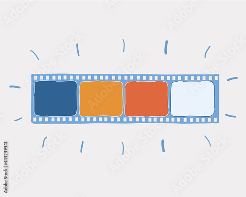 Vector illustration of blank film strip over white backround.