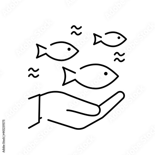 Life below water color icon. Corporate social responsibility.