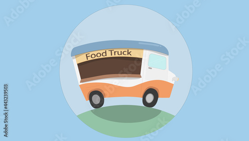 Cute food truck vector illustrator 