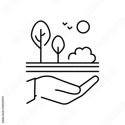 Life on land color icon. Corporate social responsibility.