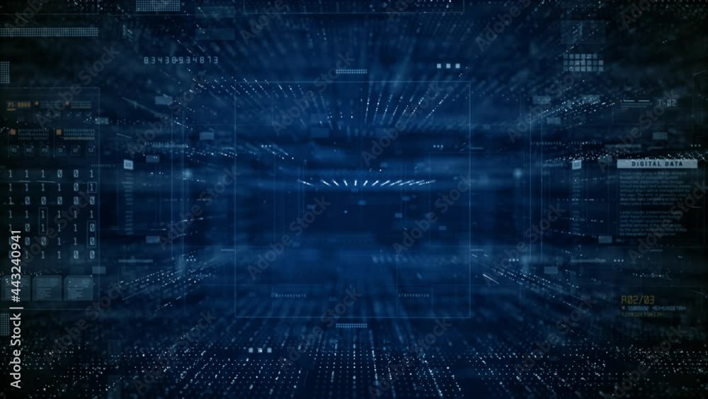 Digital Cyberspace with Particles and Digital Data Network Connections. High-Speed Connection and Data Analysis Technology Digital Background Concept. Digital Cyberspace with Particles and Digital Data Network Connections. High-Speed Connection and Data Analysis Technology Digital Background Concept.