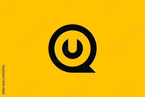 QU letter logo design on luxury background. UQ monogram initials letter logo concept. QU icon design. UQ elegant and Professional letter icon design on black background. Q U UQ QU
