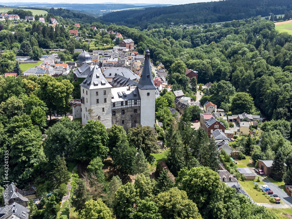 Blick auf die Burg Mylau im Vogtland