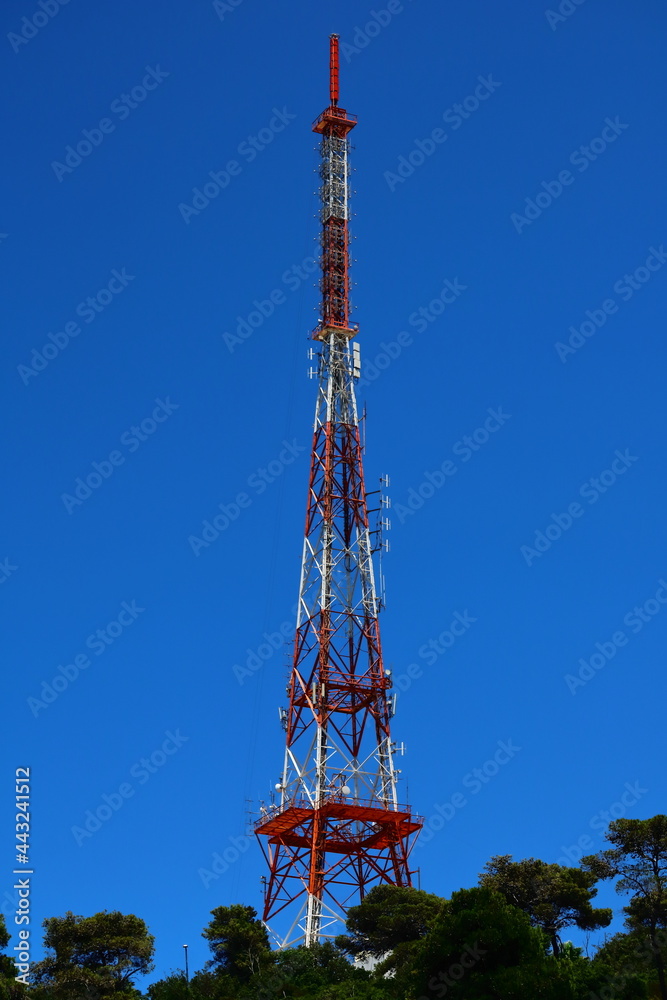 telecommunication tower with antennas telecommunication tower with antennas