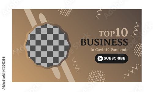 Top Ten Business In Covid19 Pandemic Clickbait Video Thumbnails.Top Ten Business Web Banner