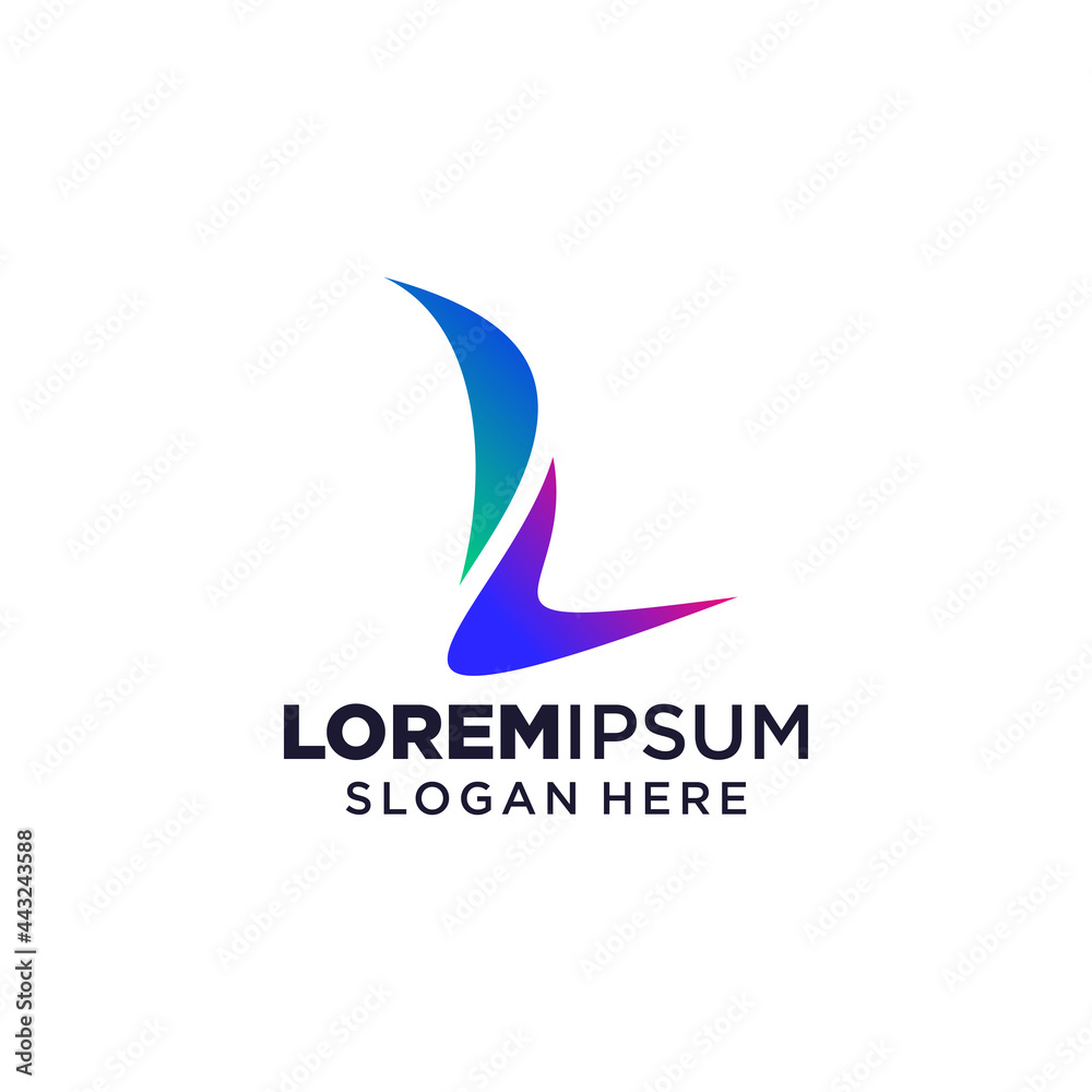 Fototapeta premium Letter L logo vector illustration, Design inspiration. Colorful icons