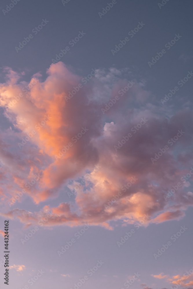 Sunset Lights Up Cloud in Sky