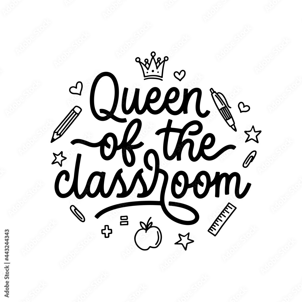 Premium Vector  My queen hand drawn lettering design for tshirts