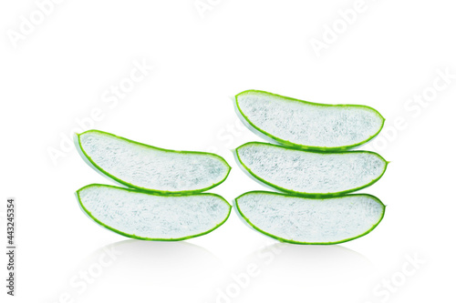 Fresh aloe vera leaves isolated on white background.This has clipping path. 