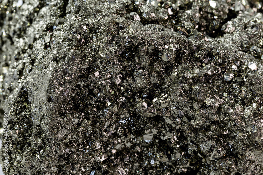 Pyrite crystal, or iron pyrite, on isolated white background, esoteric ore used to purify the energies of environments Pyrite crystal, or iron pyrite, on isolated white background, esoteric ore used to purify the energies of environments