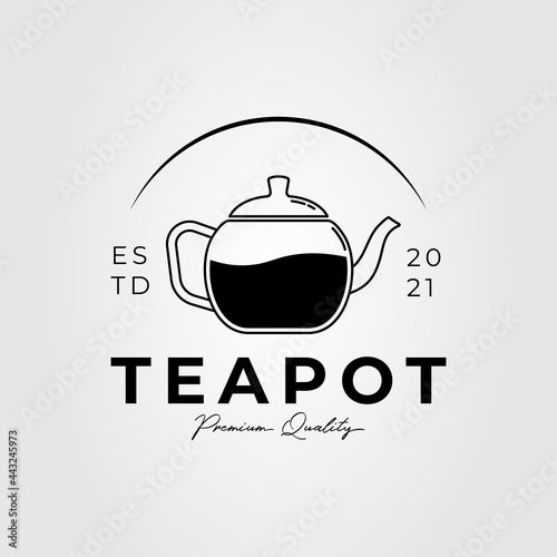 fee teapot and hot tea logo vector illustration design