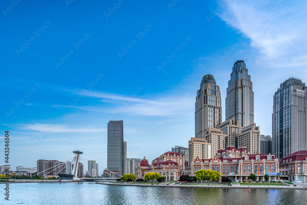 Naklejka premium China's Tianjin City Architecture Landscape