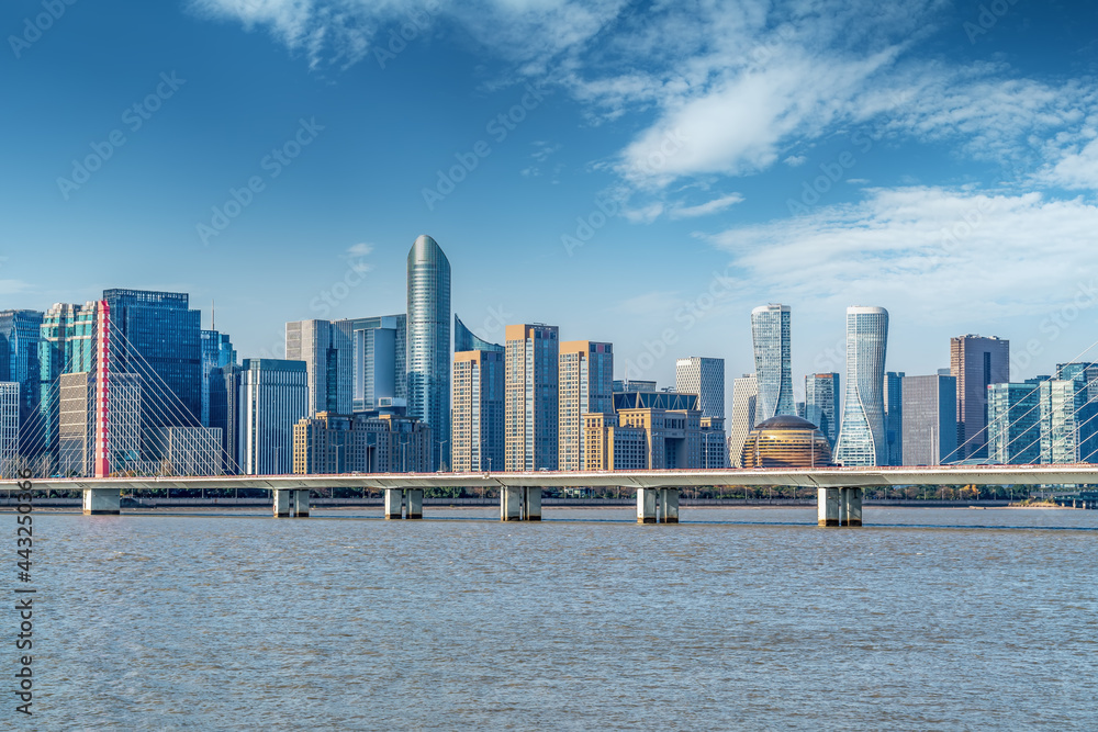 Obraz premium Modern architectural landscape of Hangzhou Qianjiang New Town CBD