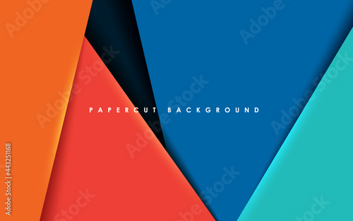 Abstract modern papercut background dimension layers