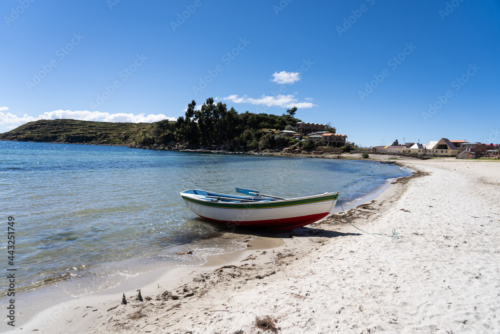 wooden boat on beach