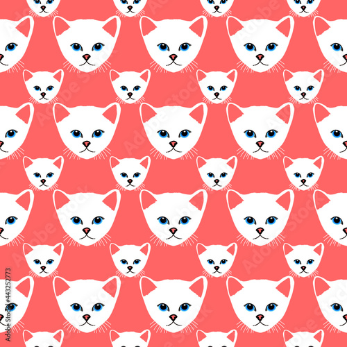 cat seamless pattern  illustration  vector