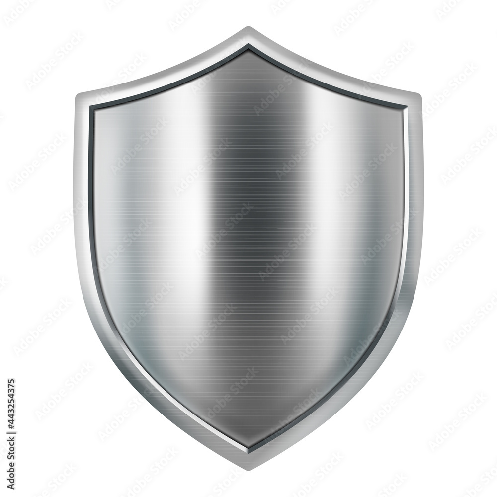 Metal shield. Medieval armor. Icon protection and security. 3d ...