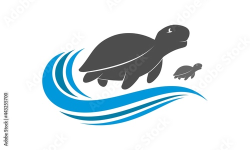 Turtles in the sea illustration vector