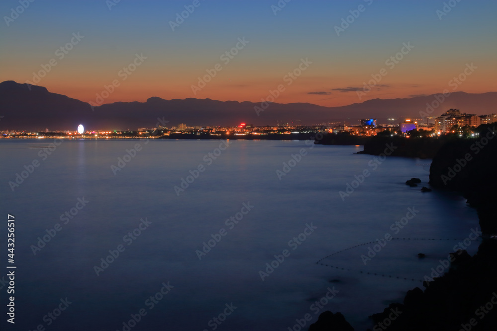 Obraz premium Antalya coast night landscape.