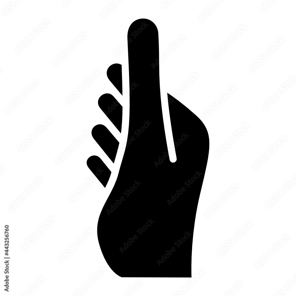 Obraz premium Fingers Black Icon Design. Hand Gesture Logo Symbol Vector