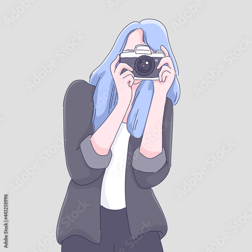 photographer woman cartoon illustration