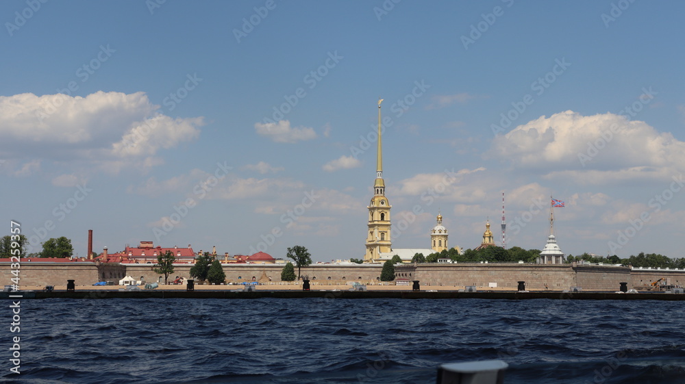 petersburg buildings view from tourist boat