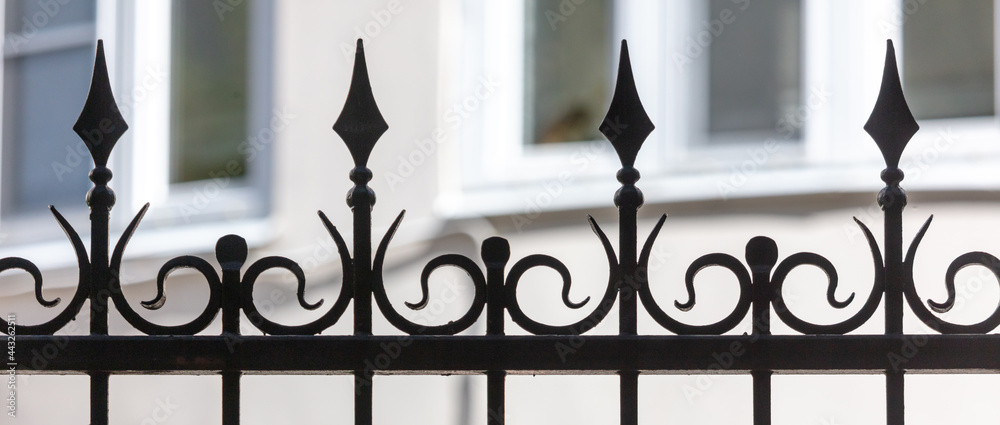 Forged metal fence as a background. Forged metal fence as a background.