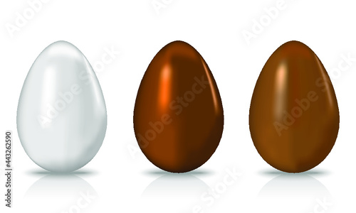 Chocolate Easter eggs isolated on a white background