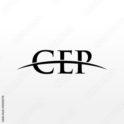 CEP initial overlapping movement swoosh horizon, logo design inspiration company business