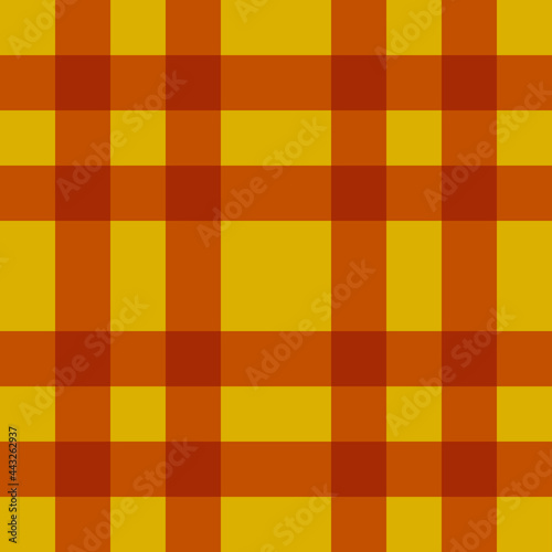 Orange and yellow tartan pattern. Seamless and vector.