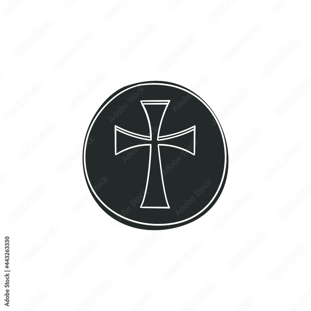 Sacred Host Icon Silhouette Illustration. Christian Celebration Vector Graphic Pictogram Symbol Clip Art. Doodle Sketch Black Sign.