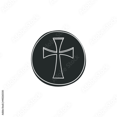Sacred Host Icon Silhouette Illustration. Christian Celebration Vector Graphic Pictogram Symbol Clip Art. Doodle Sketch Black Sign.