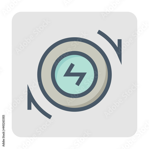 Wheel of ev car vector icon design at side view. Consist of rubber tire, alloy and electric motor. That rotate and direct drive power to road. Transport technology by green, clean energy. 48x48 pixel. Free Download Wheel of ev car vector icon design at side view. Consist of rubber tire, alloy and electric motor. That rotate and direct drive power to road. Transport technology by green, clean energy. 48x48 pixel. - GFXLoad