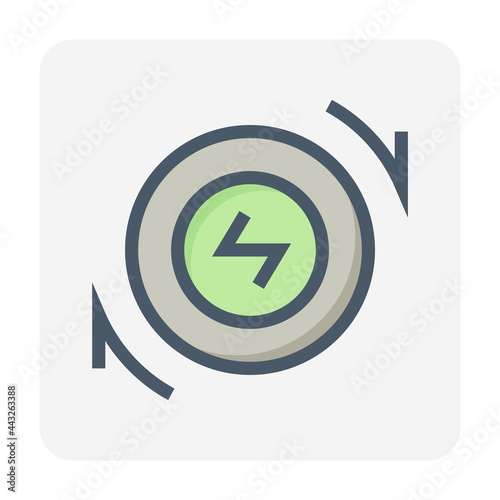 Wheel of ev car vector icon design at side view. Consist of rubber tire, alloy and electric motor. That rotate and direct drive power to road. Transport technology by green, clean energy. 48x48 pixel. Free Download Wheel of ev car vector icon design at side view. Consist of rubber tire, alloy and electric motor. That rotate and direct drive power to road. Transport technology by green, clean energy. 48x48 pixel. - GFXLoad