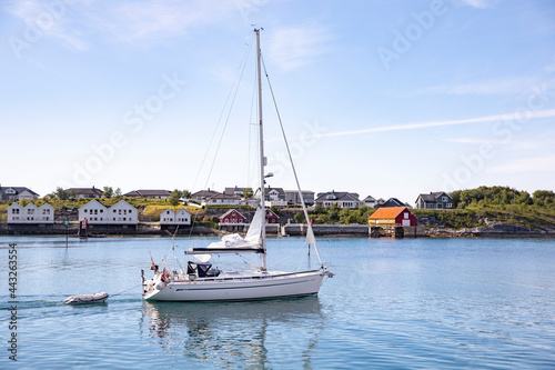 Sailboat - Great day at sea with 29c in the shade Br  nn  ysund Helgeland Nordland county scandinavia Europe