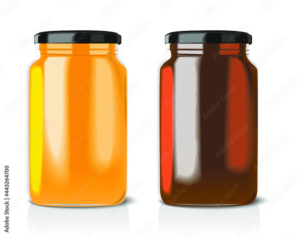 Clear Honey Jar isolated on a white background. 3d rendering