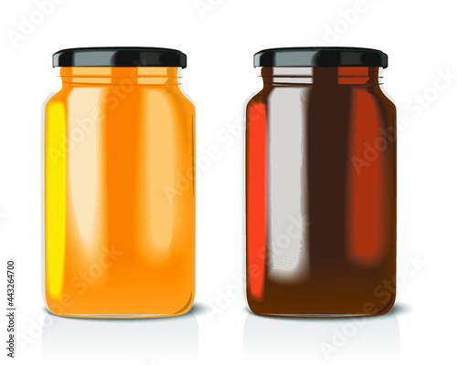 Clear Honey Jar isolated on a white background. 3d rendering