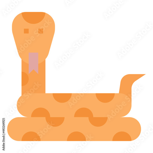 snake flat icon photo