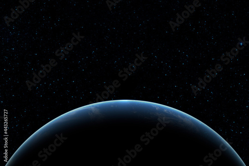 Outer space. The surface of the planet Earth in deep space. Night on the planet. View from orbit. Elements of this image provided by NASA