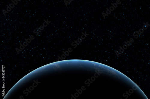 Fototapeta Naklejka Na Ścianę i Meble -  Outer space. The surface of the planet Earth in deep space. Night on the planet. View from orbit. Elements of this image provided by NASA