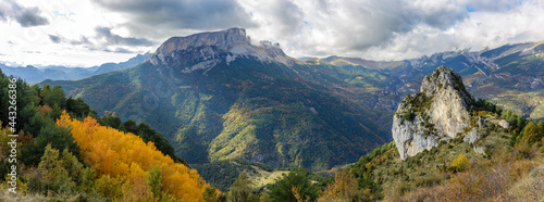 Tella Ermitage and surrounding landscape, Huesca, Spain.